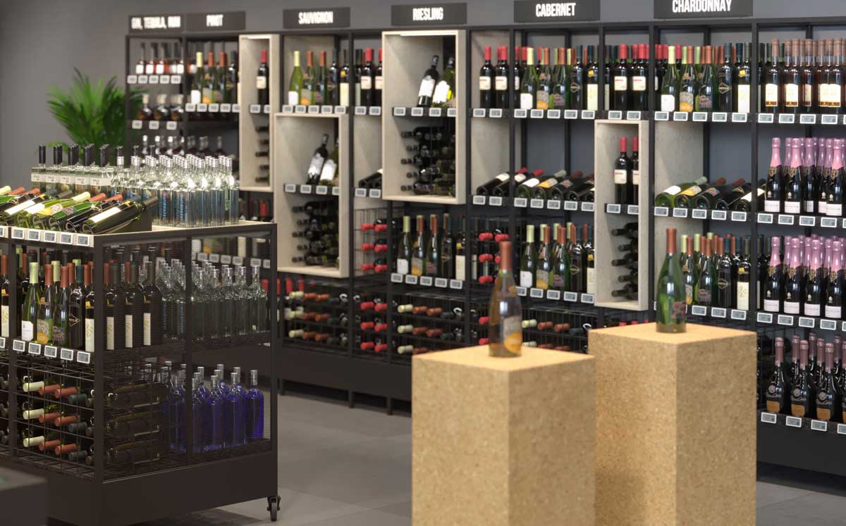 Alcohol shelving supplier